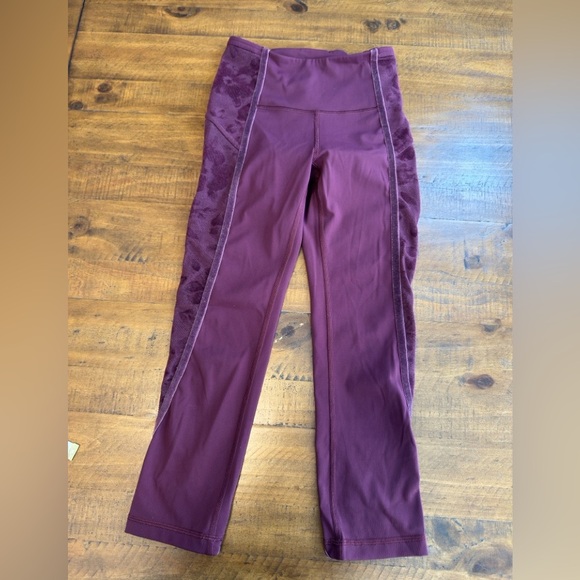 Lululemon Wunder Under Crop High-Rise *Flocked Dark Adobe Scatter Floral - Picture 5 of 10